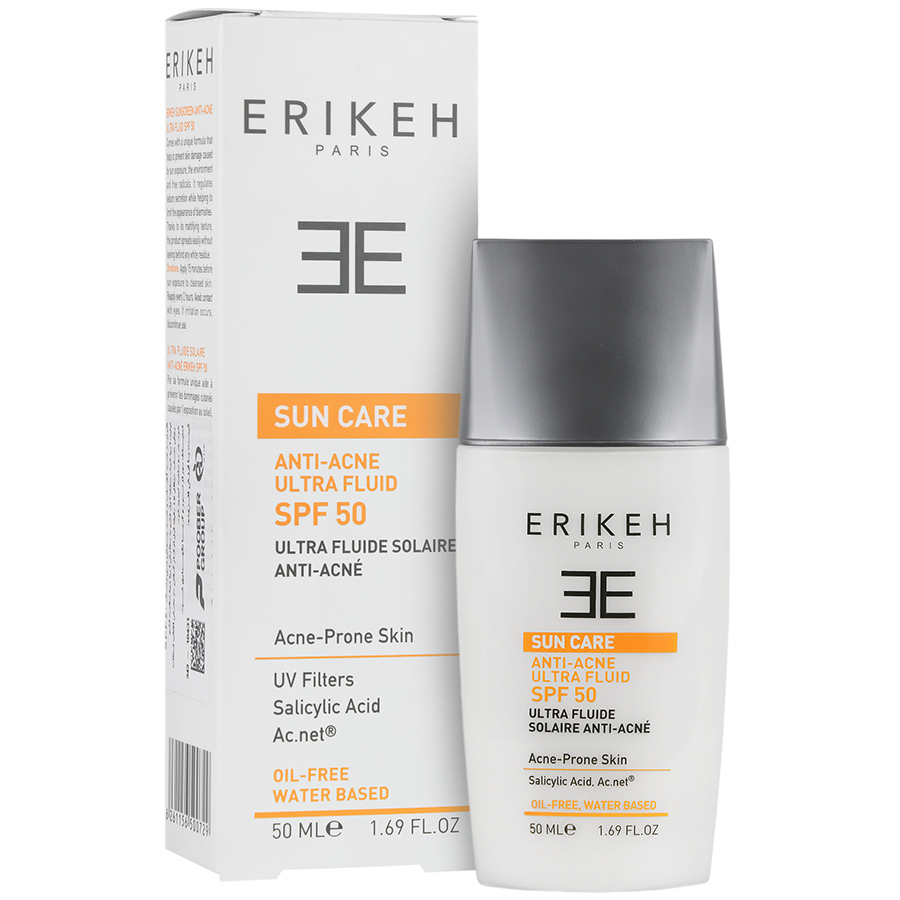 فلوئید ضد آفتاب و ضد جوش SPF50 اریکه (بی رنگ)