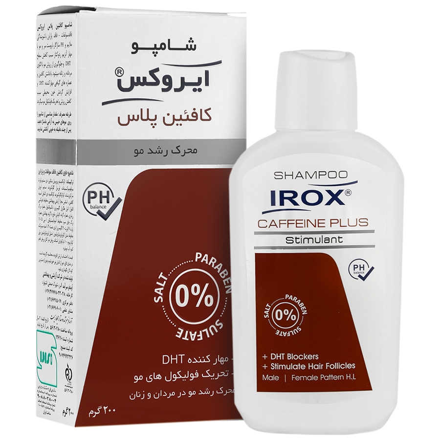 شامپو محرک رشد مو کافئین پلاس آیروکس Caffeine Plus Stimulant Shampoo Irox