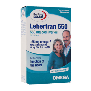 کپسول امگا 3 یوروویتال مدل Lebertran 550 بسته 60 عددی