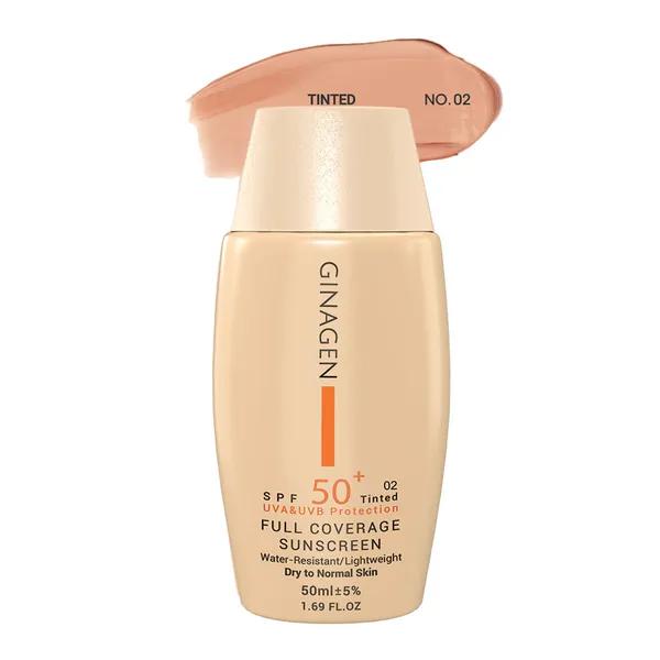 ضدآفتاب رنگی SPF 50 مخصوص پوست خشک شماره 02 ژیناژن