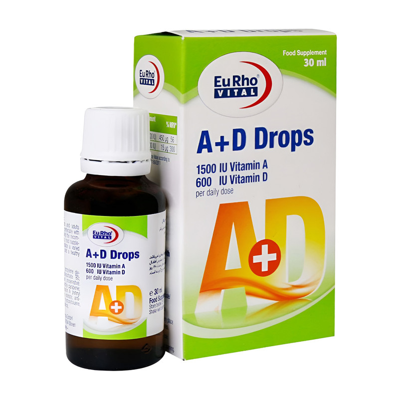 قطره خوراکی آ+د یوروویتال 30 میلی لیتر