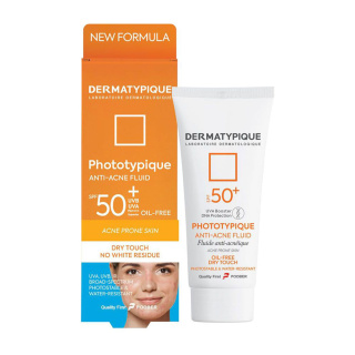 ضد آفتاب فلوئید آنتی آکنه  Phototypique با Spf 50 مناسب پوست چرب و جوش دار درماتیپیک