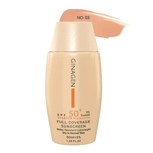 ضدآفتاب رنگی SPF 50 مخصوص پوست خشک شماره 03 ژیناژن