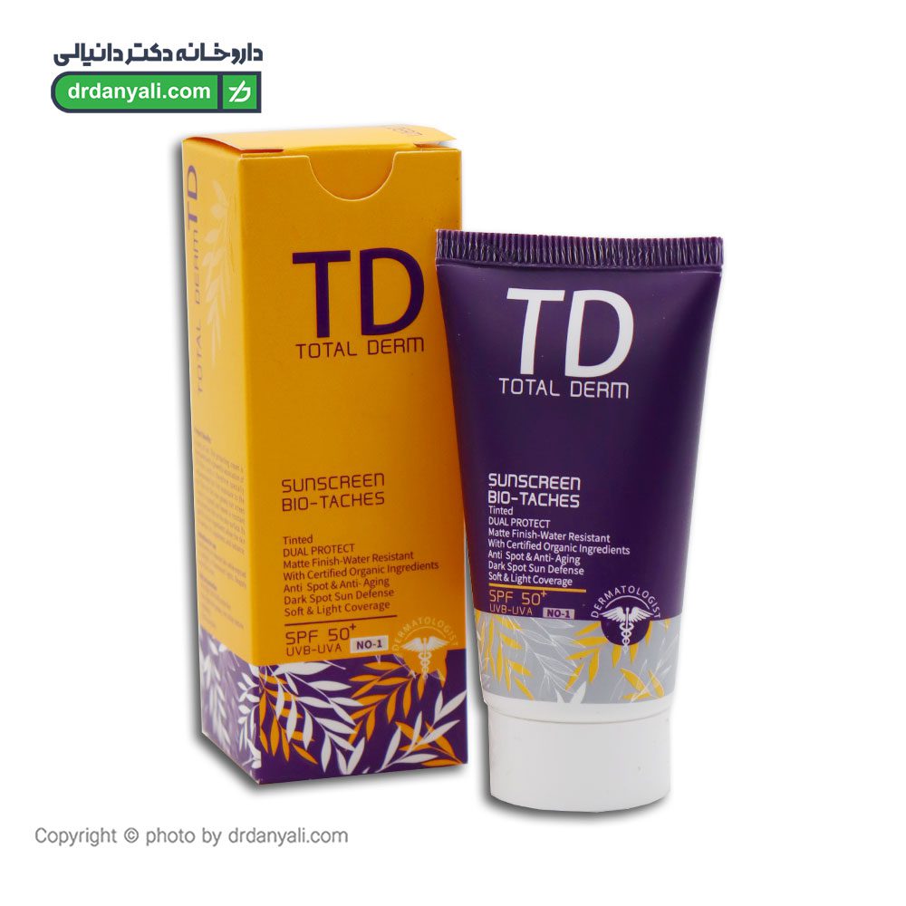 کرم ضد آفتاب ضد لک رنگی توتال درم SPF50 حجم 50 میلی لیتر