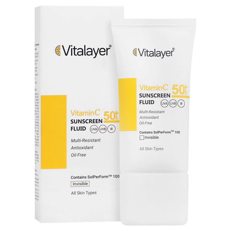 فلوئید ضد آفتاب ویتامین سی SPF50 (بی رنگ) ویتالیر
